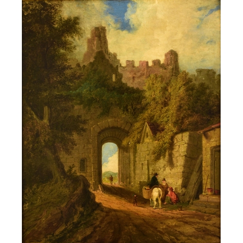 295 - Attributed to Joseph Horlor (1809-1887) Gateway to Conwy Castle, North Wales, oil on canvas, 61 x 51... 