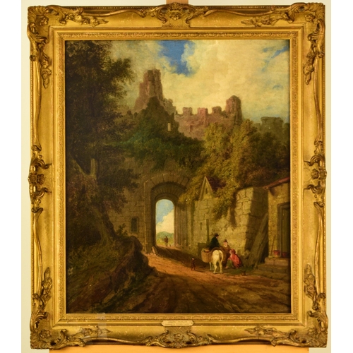 295 - Attributed to Joseph Horlor (1809-1887) Gateway to Conwy Castle, North Wales, oil on canvas, 61 x 51... 