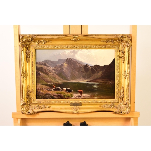 299 - Sidney Richard Percy (1821-1886) Cwm Idwal, signed lower right, oil on canvas, 23 x 36 cm, frame 34.... 