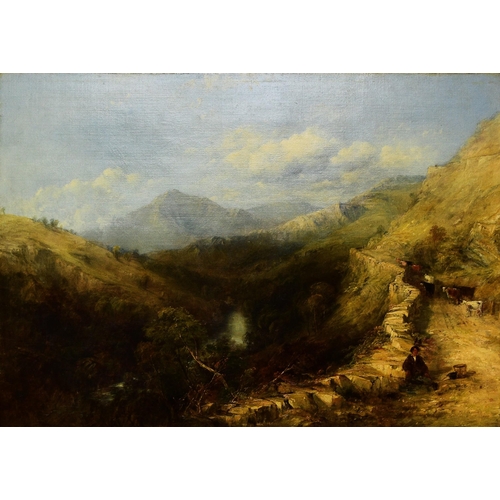 304 - Thomas Creswick RA (1811-1869), The Valley on the Llugwy, signed and dated 1855 lower right, oil on ... 