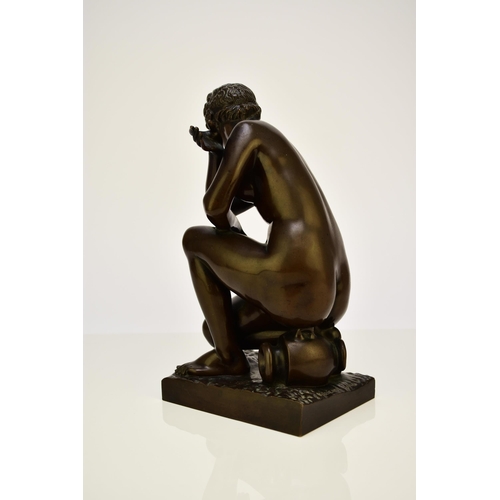 314 - A bronze figure of the crouching Venus, after the antique The nude figure in kneeling position besid... 