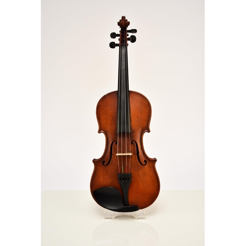 318 - An English violin by and labelled Walter H. Mayson, Manchester, A.D. 1880 Inscribed in ink on the la... 