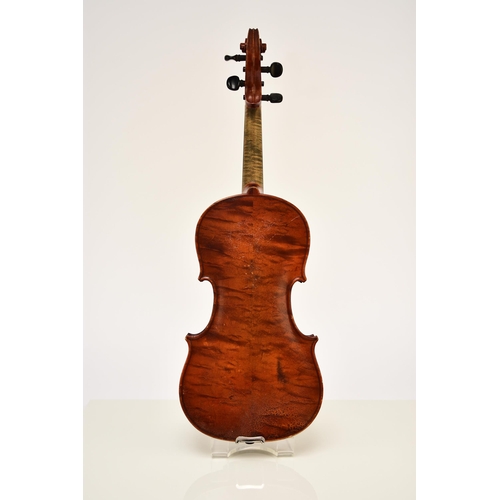 318 - An English violin by and labelled Walter H. Mayson, Manchester, A.D. 1880 Inscribed in ink on the la... 