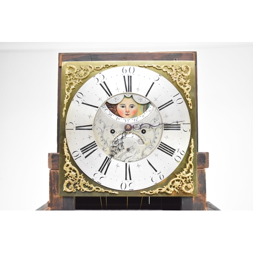 330 - A George III inlaid mahogany brass dial longcase clock The dial signed Inego Lees, Middleton The hoo... 