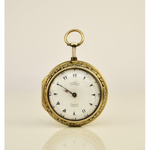 118 - John Barbot, London: A gilt metal repeating pair case pocket watch Date: Circa 1780 Movement: Finely... 