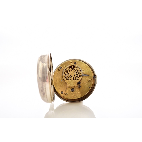 367 - Edward Poulson, Newtown: A silver pair case verge watch Date: Case with Birmingham hallmark for 1847... 