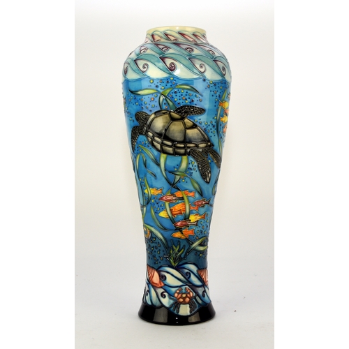 130 - A Moorcroft vase in the 'South Pacific' pattern designed by Sian Leeper, dated 2002, a limited editi... 