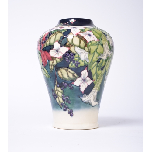 133 - A Moorcroft vase in the 'Nostalgia' pattern designed by Anji Davenport, dated 2003, a limited editio... 