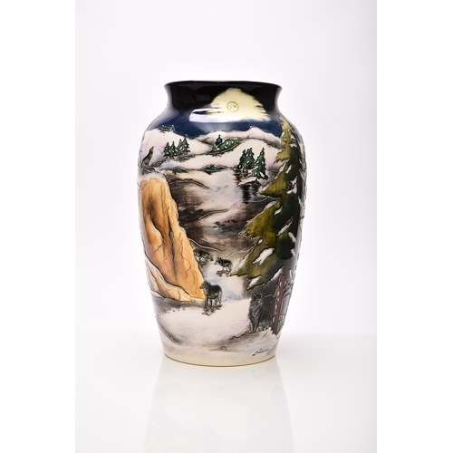 151 - A large Moorcroft vase in the Isle Royale pattern designed by Anji Davenport, a limited edition numb... 