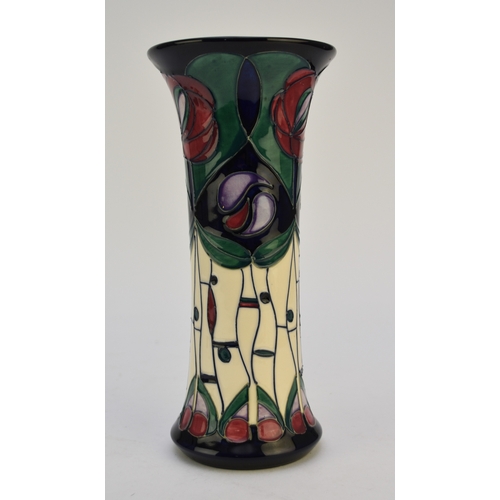 225 - A Moorcroft vase in the 'Tribute to Charles Rennie Mackintosh' pattern designed by Rachel Bishop, da... 