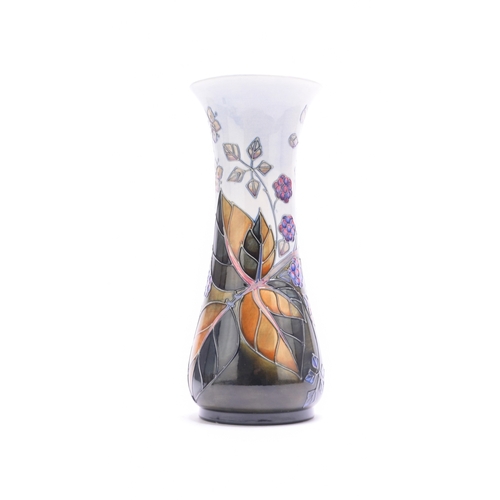 238 - A tall Moorcroft vase in the 'Brambles' pattern designed by Sally Tuffin, dated 1991, 30.5cm high. B... 