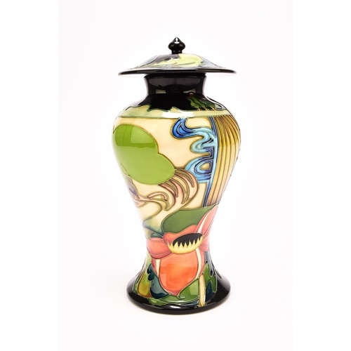 261 - Moorcroft 'Ryden Fields' jar and cover designed by Emma Bossons, dated 2006, painted and printed mar... 