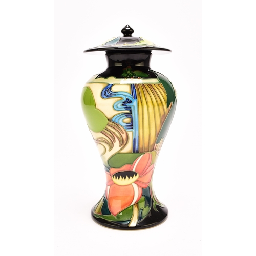 261 - Moorcroft 'Ryden Fields' jar and cover designed by Emma Bossons, dated 2006, painted and printed mar... 