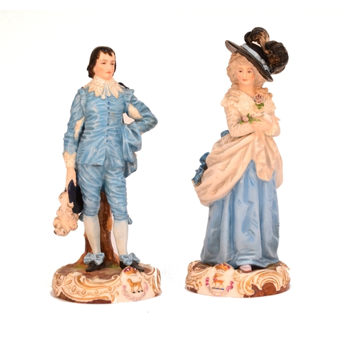 265 - A pair of Charenton (France) porcelain figures, circa 1880, modelled as the 'Blue Boy' after Gainsbo... 