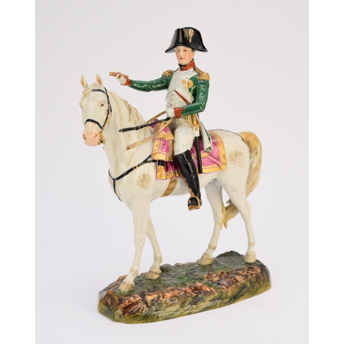 270 - A Continental porcelain equestrian figure of Napoleon, early 20th century, possibly by Sachsische Po... 