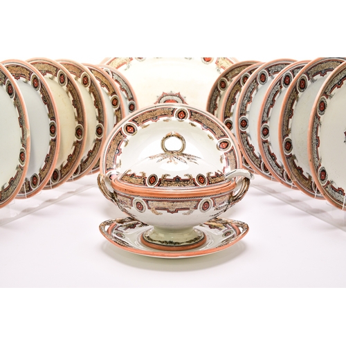 28 - A large Victorian dinner service by John Dimmock and Co., circa 1862-78, transfer-printed and hand-c... 