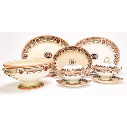 28 - A large Victorian dinner service by John Dimmock and Co., circa 1862-78, transfer-printed and hand-c... 