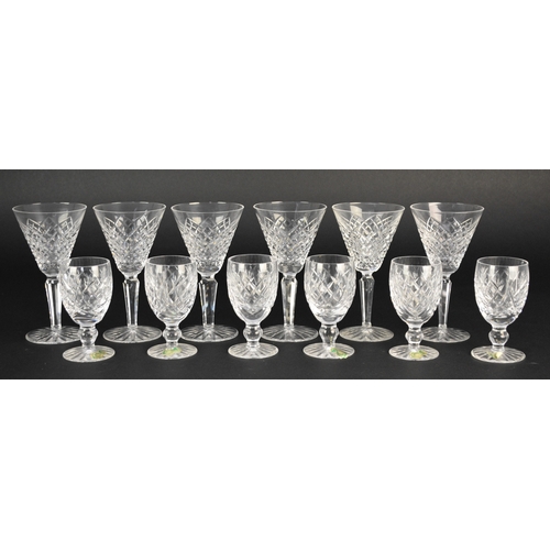 307 - Six Waterford Crystal Donegal claret wine glasses, 11.5cm high, and six Waterford Crystal Templem... 