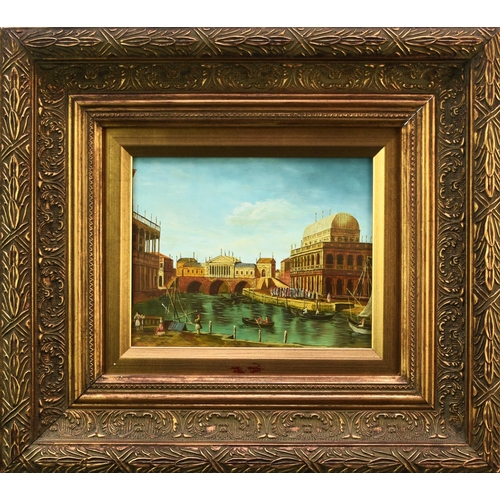 326 - Johnny Gaston (b.1955) A Pair of Venetian Canal Scenes, signed lower right, oil on board, 19 x 24 cm... 