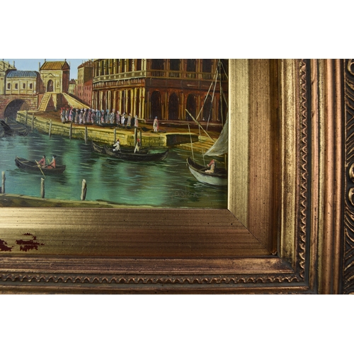 326 - Johnny Gaston (b.1955) A Pair of Venetian Canal Scenes, signed lower right, oil on board, 19 x 24 cm... 