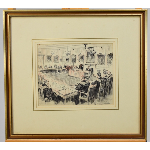 347 - Terence Tenison Cuneo OBE (1907-1996) A Meeting of the Royal College of Surgeons, signed lower right... 