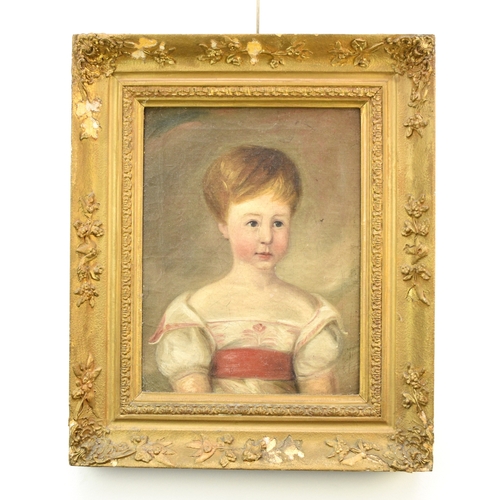 353 - British School (19th Century) Portrait of a Young Boy, oil on canvas, 40 x 31 cm, frame 55 x 46 cm