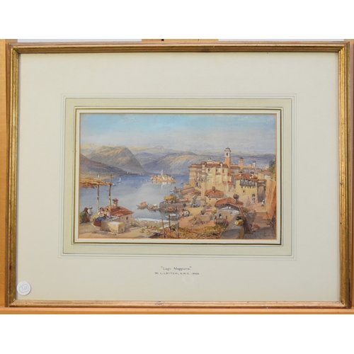 369 - William Leighton Leitch RWS (1804-1883) Lago Maggiori, signed lower right, dated 1859, watercolour, ... 