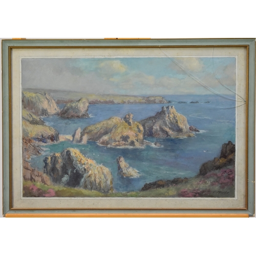 373 - Claude Marks RWS RBA ROI (act. 1899-1915) View from Kynance Cliffs over Kynance Cove towards Lizard ... 