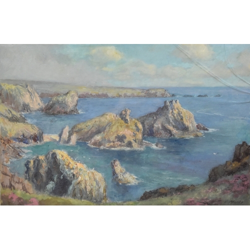 373 - Claude Marks RWS RBA ROI (act. 1899-1915) View from Kynance Cliffs over Kynance Cove towards Lizard ... 