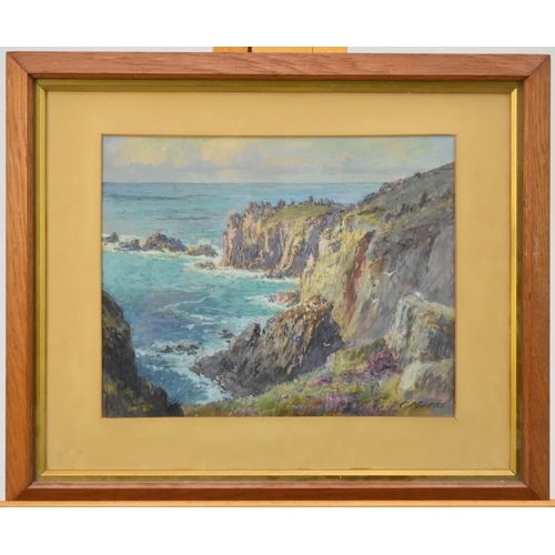 373 - Claude Marks RWS RBA ROI (act. 1899-1915) View from Kynance Cliffs over Kynance Cove towards Lizard ... 