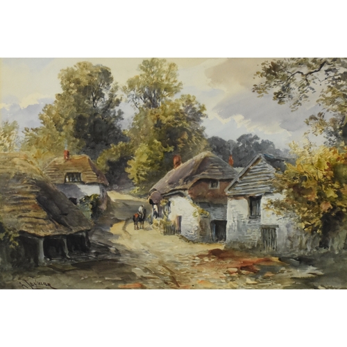 377 - Alfred Leyman (1856-1933) Cockington Village Near Torquay, signed lower left, watercolour, 31 x 48 c... 