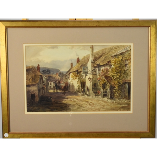 377 - Alfred Leyman (1856-1933) Cockington Village Near Torquay, signed lower left, watercolour, 31 x 48 c... 