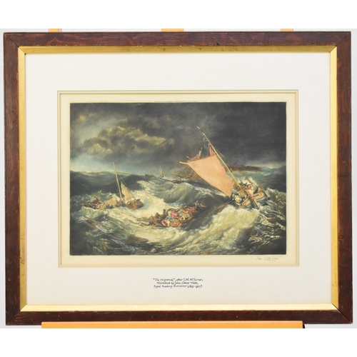 408 - John Cother Webb (1855-1927) after JMW Turner, The Shipwreck, Mezzotint, signed lower right, blind s... 