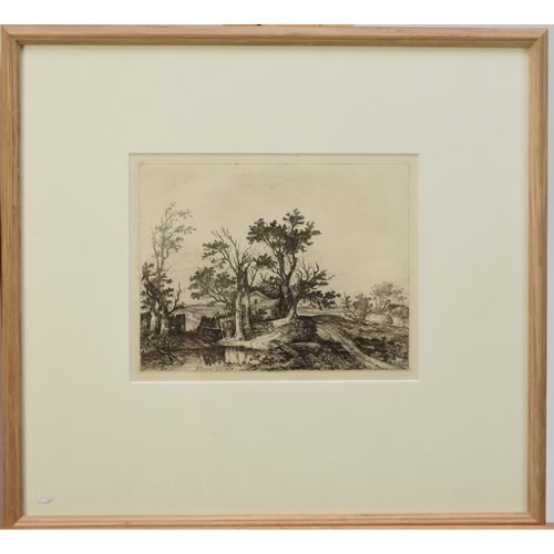 410 - John Crome (1768-1821) At Hackford, etching, 17.5 x 22.5 cm (PL), frame 42 x 45 cm Provenance: Colle... 