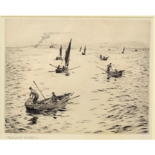 411 - William Lionel Wyllie RA RWS (1851-1931) Portsmouth Fishing Boats, trial proof, etching, 18.5 x 23 c... 