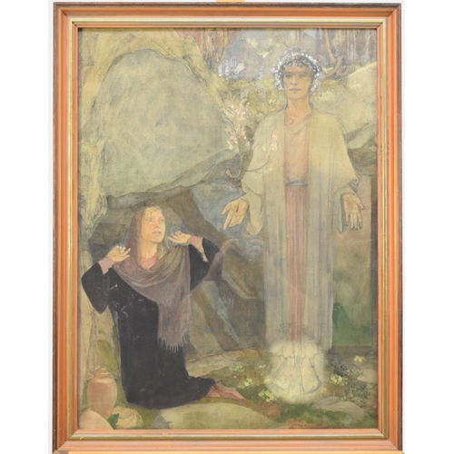 415 - Attributed to Bernard Sleigh (1872-1954) Christ Appearing to Mary Magdalene at the Tomb, pencil and ... 