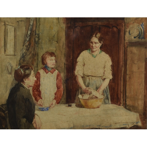 417 - William Lee-Hankey (1869-1952) At the Table, a Mother and Daughter preparing a Meal, signed lower ri... 