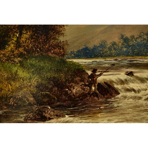 468 - William Henry Mander (1850-1922) Fishing on the River, Glamorganshire, signed lower left, titled ver... 