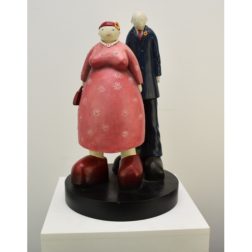 483 - Mackenzie Thorpe (b.1956) The Couple, artist proof 39/65, resin sculpture, 41 cm high, 24.5 cm base ... 