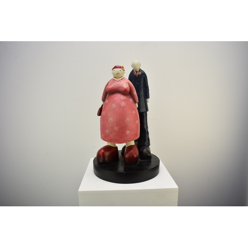 483 - Mackenzie Thorpe (b.1956) The Couple, artist proof 39/65, resin sculpture, 41 cm high, 24.5 cm base ... 