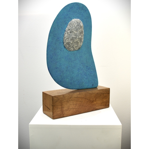 484 - Philip Hearsey (b.1946) Beach Song 22, initialled verso, mixed media, granite, bronze and oak base, ... 