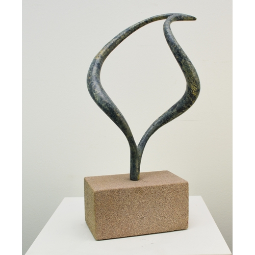 490 - Philip Hearsey (b.1946) Hartland Tide V, monogram signature to base, numbered 1/7, bronze on Derbysh... 