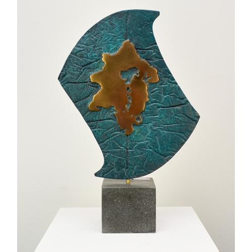 491 - Philip Hearsey (b.1946) Lets Go III, monogram signature, bronze on slate composite base, abstract sc... 