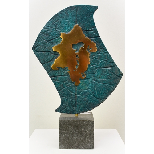 491 - Philip Hearsey (b.1946) Lets Go III, monogram signature, bronze on slate composite base, abstract sc... 