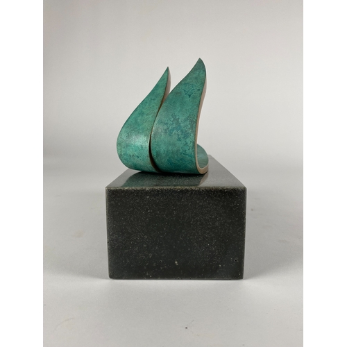 495 - Philip Hearsey (b.1946) Summer Wind 8, monogram signature, bronze on slate composite base, abstract ... 