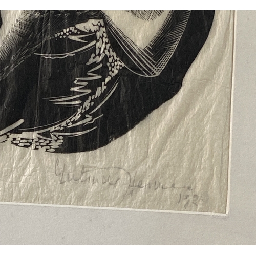 511 - Gertrude Hermes OBE RA RE (1901-1983) Swans, wood engraving on Japan tissue, signed and dated lower ... 