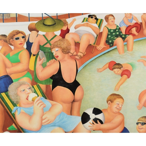 514 - Beryl Cook (1926-2008) Bathers at the Pool, signed lower right, blind stamped lower left, published ... 