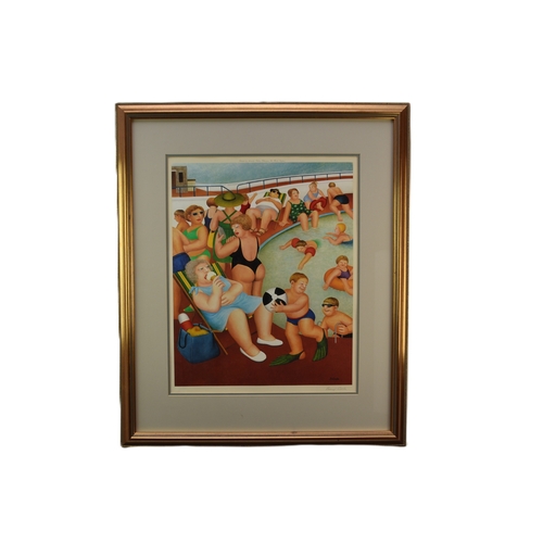 514 - Beryl Cook (1926-2008) Bathers at the Pool, signed lower right, blind stamped lower left, published ... 