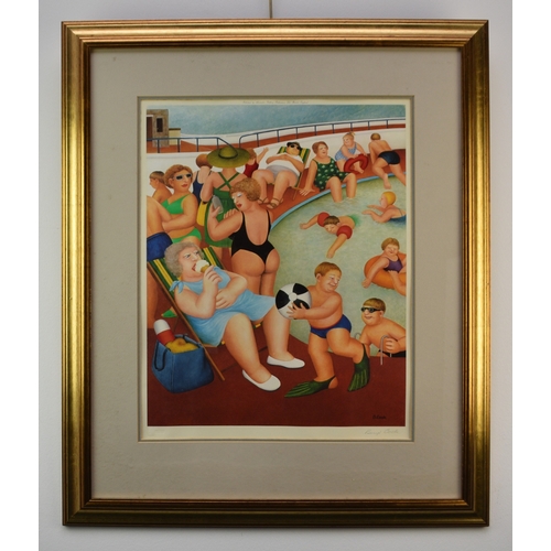 516 - Beryl Cook (1926-2008) Bathing Pool, signed lower right, blind stamp lower left, lithograph, publish... 