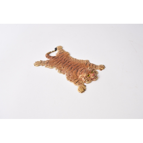 548 - After Franz Bergman, a cold painted bronze tiger skin rug The underside with FB stamp 11.5cm